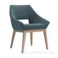 Wood Leg Upholstery Dining Chairs With Hole